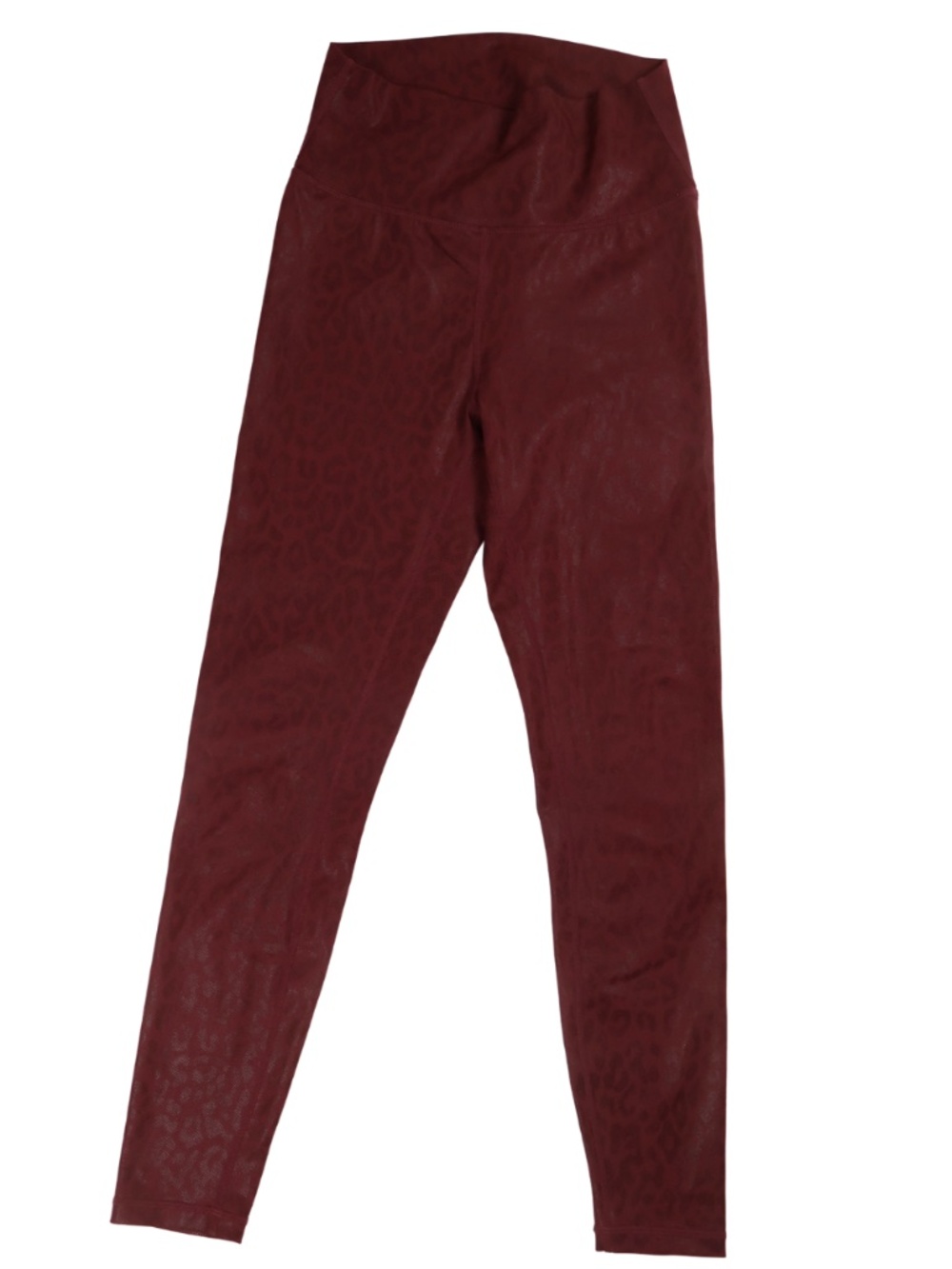 ALLFENIX Liquid Leopard Leggings Burgundy Maroon 7/8 Yoga Size M